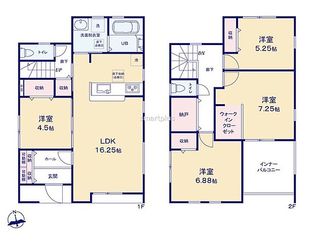 ~水回り集中プランを採用~ ・キッチン・洗面など水回りを集中させることで家事のしやすい間取。 ・日々の事なので家事導線もご見学の際にぜひチェックしてみてください。
