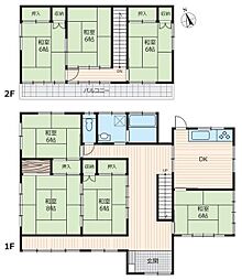石岡市石岡　中古戸建 6DKの間取り