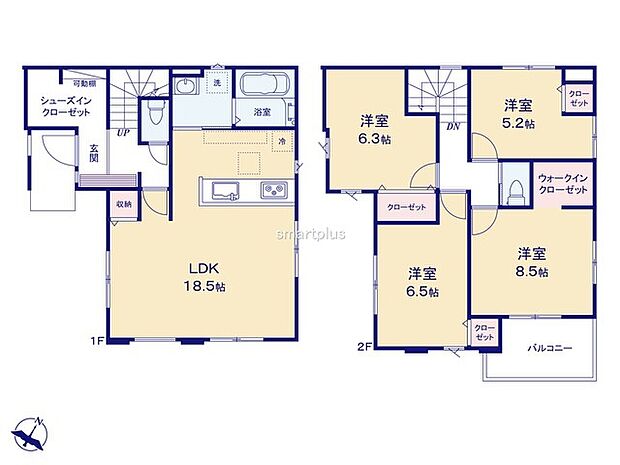 ~収納豊富なプランを採用~ ・ウォークインクローゼット、シューズインクロークなど収納豊富なプランを採用。 ・今のお住まいと収納力をぜひ比較してみてください。