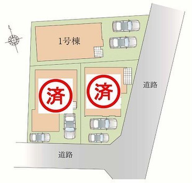~カースペース2台分確保~ ・各棟カースペースが2台分ございますので、車通勤の方にもお勧めのプランとなっております。 ・余裕の敷地で余裕のある新生活をお過ごしいただけます。
