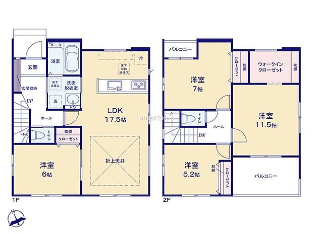 〜収納豊富なプランを採用〜 ・ウォークインクローゼットなど収納豊富なプランを採用。家の中がスッキリと片付きます。 ・今のお住まいと収納力をぜひ比較してみてください。 