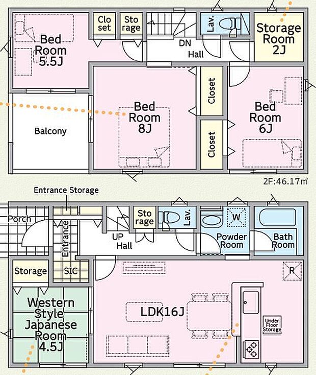 〜「納戸」のあるプランを採用〜 ・納戸があるので季節物や趣味の道具、普段使わないものなど様々なものがスッキリと片付きます。 ・収納力があるのでタンスなどを置いて部屋が狭くならずに済みます。 