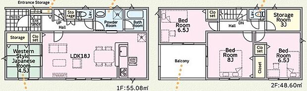 〜全居室南向きの間取り〜 ・各居室が南向きなので穏やかな陽の入る陽当り良好な仕様。 ・明るい空間でくつろぎのお時間をお過ごしいただけます。 