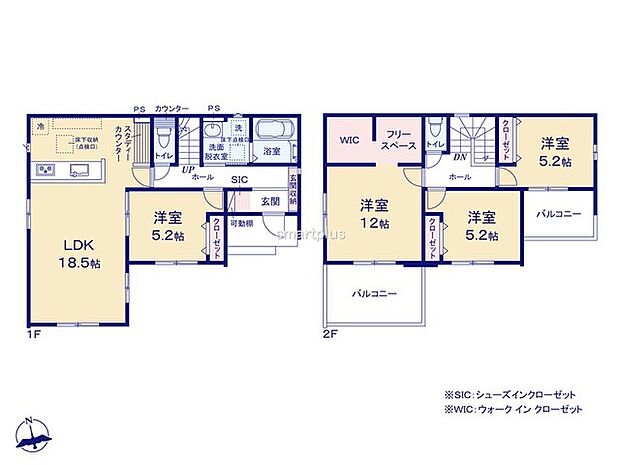〜収納豊富なプランを採用〜 ・ウォークインクローゼット、シューズインクロークなど収納豊富なプランを採用。 ・今のお住まいと収納力をぜひ比較してみてください。 