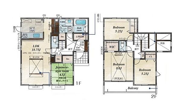〜収納豊富なプランを採用〜 ・ウォークインクローゼット、土間収納など収納豊富なプランを採用。 ・今のお住まいと収納力をぜひ比較してみてください。 
