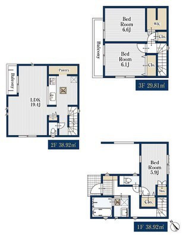 〜収納豊富なプランを採用〜 ・ウォークインクローゼットなど収納豊富なプランを採用。家の中がスッキリと片付きます。 ・今のお住まいと収納力をぜひ比較してみてください。 