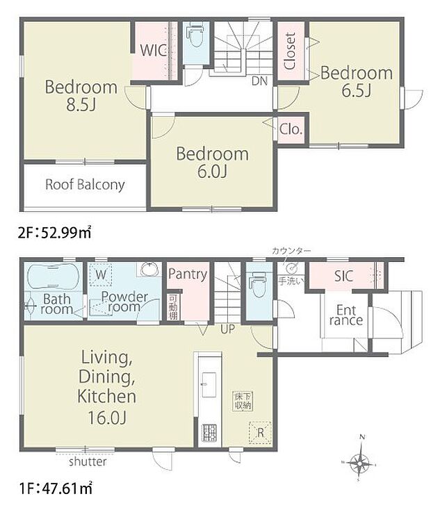 ~収納豊富なプランを採用~ ・ウォークインクローゼット、シューズインクロークなど収納豊富なプランを採用。 ・今のお住まいと収納力をぜひ比較してみてください。
