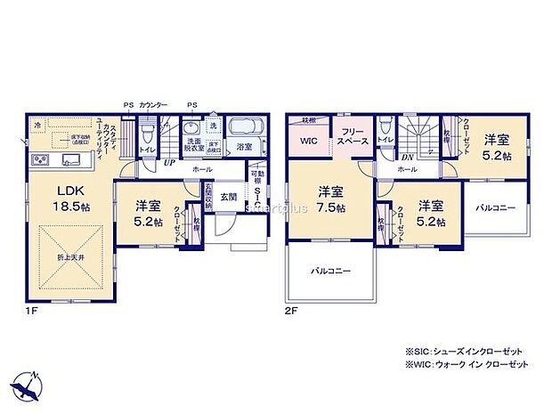 〜収納豊富なプランを採用〜 ・ウォークインクローゼット、シューズインクロークなど収納豊富なプランを採用。 ・今のお住まいと収納力をぜひ比較してみてください。 
