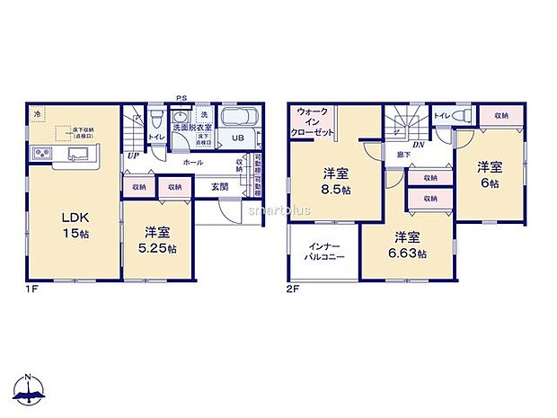 ~全居室南向きの間取り~ ・各居室が南向きなので穏やかな陽の入る陽当り良好な仕様。 ・明るい空間でくつろぎのお時間をお過ごしいただけます。