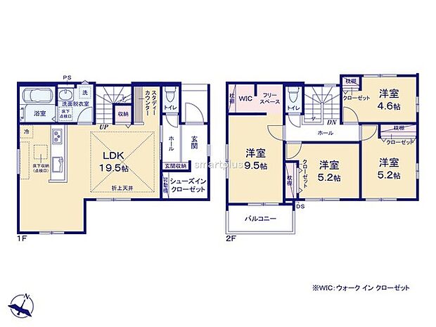 ～リビングイン階段を採用～ ・リビングイン階段なので2階へ行く際、降りる際に必ずリビングを通る「ご家族の顔が見える」仕様。 ・家族の距離が近づく間取となっております。 