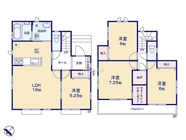 〜水回り集中プランを採用〜 ・キッチン・洗面など水回りを集中させることで家事のしやすい間取。 ・日々の事なので家事導線もご見学の際にぜひチェックしてみてください。 