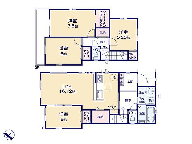 ~全室2面採光の間取り~ ・各お部屋が2面採光になっているので穏やかな陽が降り注ぐ陽当り良好な仕様。 ・明るい空間でくつろぎのお時間をお過ごしいただけます。