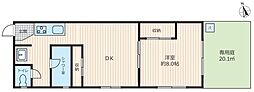 マンション第六松戸 1DKの間取図画像