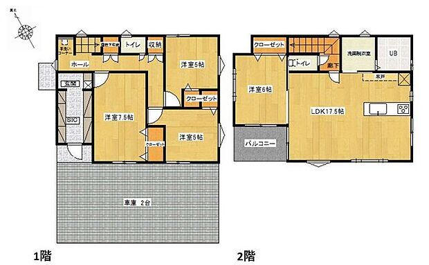〜開放的な2階リビング〜 ・ＬＤＫが2階に設けられている開放的なお住まいです。穏やかな陽だまりに包まれる居心地の良い空間になります。 ・ご家族のプライバシーも守られて日々の暮らしも安心快適。 