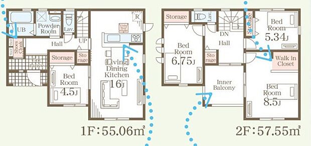 ～収納豊富なプランを採用～ ・ウォークインクローゼット、シューズインクロークなど収納豊富なプランを採用。 ・今のお住まいと収納力をぜひ比較してみてください。