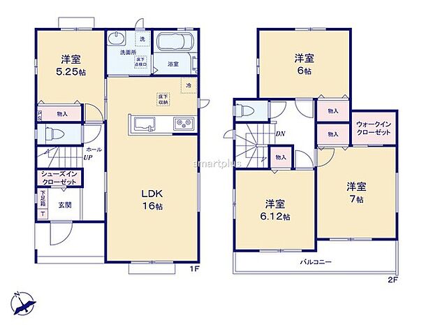 ~収納豊富なプランを採用~ ・ウォークインクローゼット、シューズインクロークなど収納豊富なプランを採用。 ・今のお住まいと収納力をぜひ比較してみてください。