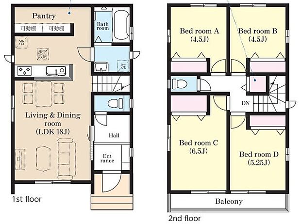 ~リビングイン階段を採用~ ・リビングイン階段なので2階へ行く際、降りる際に必ずリビングを通る「ご家族の顔が見える」仕様。 ・家族の距離が近づく間取となっております。
