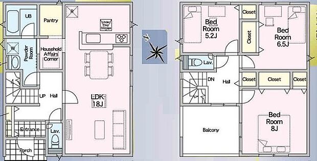 ~使い勝手の良い4LDKプラン~ ・シンプルで使い勝手が良く、人気の高い4LDKのプランを採用。 ・収納もしっかりございますので、お家の中がスッキリと片付きます。