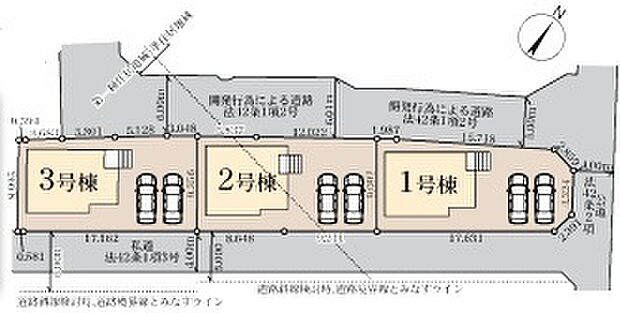 ～カースペース2台以上確保～ ・各棟カースペースが2台以上ございますので、車通勤の方にもお勧めのプランとなっております。 ・余裕の敷地で余裕のある新生活をお過ごしいただけます。 