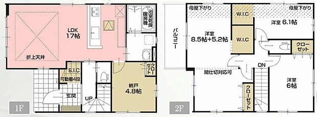 ～「納戸」のあるプランを採用～ ・納戸があるので季節物や趣味の道具、普段使わないものなど様々なものがスッキリと片付きます。 ・収納力があるのでタンスなどを置いて部屋が狭くならずに済みます。 