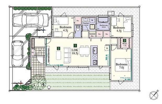 ～カースペース2台分ご用意～ ・2台分のカースペースがございますので、車通勤の方やご来客の多い方にもお勧めのお住まいです。 ・余裕の敷地で余裕の新生活をお過ごしいただけます。 