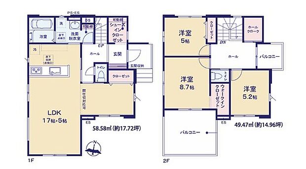 ～収納豊富なプランを採用～ ・ウォークインクローゼット、シューズインクロークなど収納豊富なプランを採用。 ・今のお住まいと収納力をぜひ比較してみてください。 