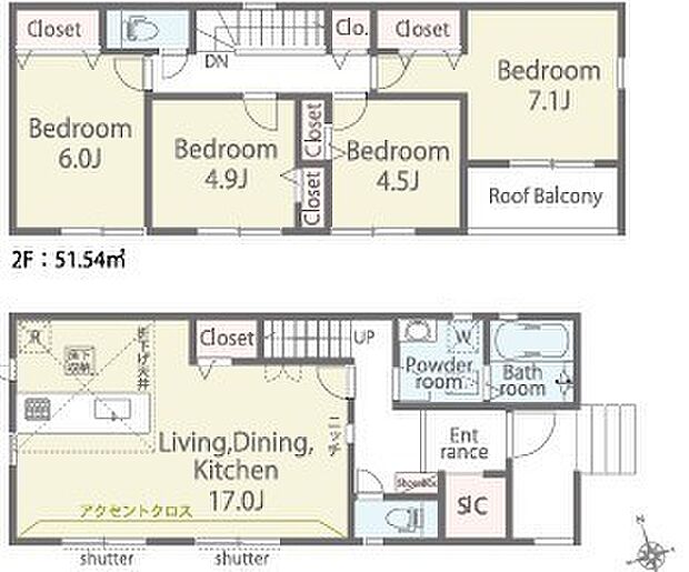 ~全居室南向きの間取り~ ・各居室が南向きなので穏やかな陽の入る陽当り良好な仕様。 ・明るい空間でくつろぎのお時間をお過ごしいただけます。