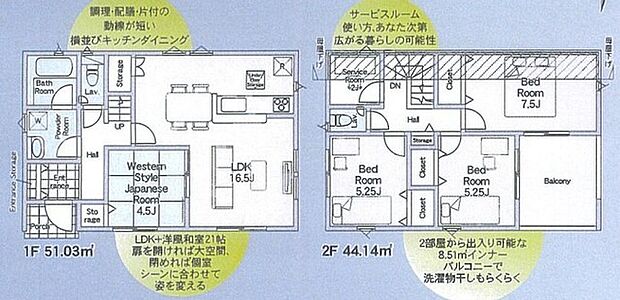 ~全居室南向きの間取り~ ・各居室が南向きなので穏やかな陽の入る陽当り良好な仕様。 ・明るい空間でくつろぎのお時間をお過ごしいただけます。