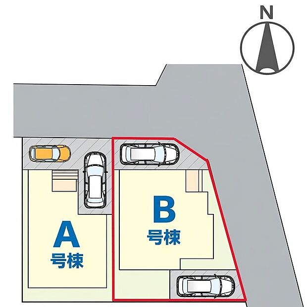 ~カースペース2台以上確保~ ・各棟カースペースが2台以上ございますので、車通勤の方にもお勧めのプランとなっております。 ・余裕の敷地で余裕のある新生活をお過ごしいただけます。