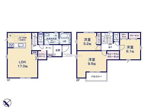 ~無駄のない3LDKプランを採用~ ・最も数の多い4LDKでは意外と部屋を持て余してしまう方に人気の3LDKを採用。 ・DINKS世帯の方、お子様が独立されたご夫婦にも人気の間取りです。
