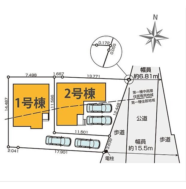 ～カースペース2台以上確保～ ・各棟カースペースが2台以上ございますので、車通勤の方にもお勧めのプランとなっております。 ・余裕の敷地で余裕のある新生活をお過ごしいただけます。 