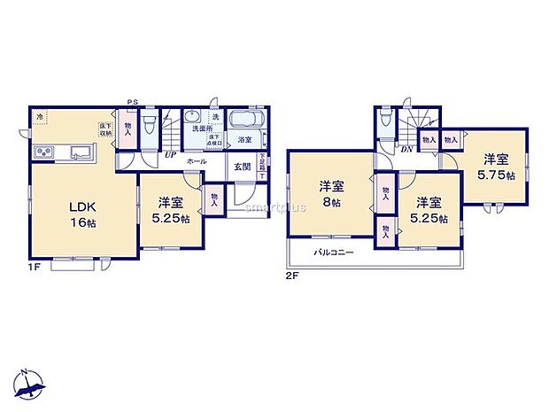 ~使い勝手の良い4LDKプラン~ ・シンプルで使い勝手が良く、人気の高い4LDKのプランを採用。 ・収納もしっかりございますので、お家の中がスッキリと片付きます。