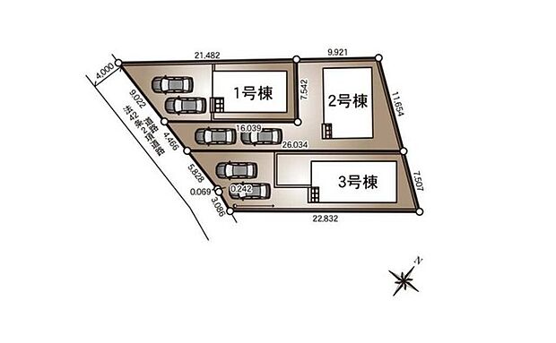 ～カースペース2台以上確保～ ・各棟カースペースが2台以上ございますので、車通勤の方にもお勧めのプランとなっております。 ・余裕の敷地で余裕のある新生活をお過ごしいただけます。 