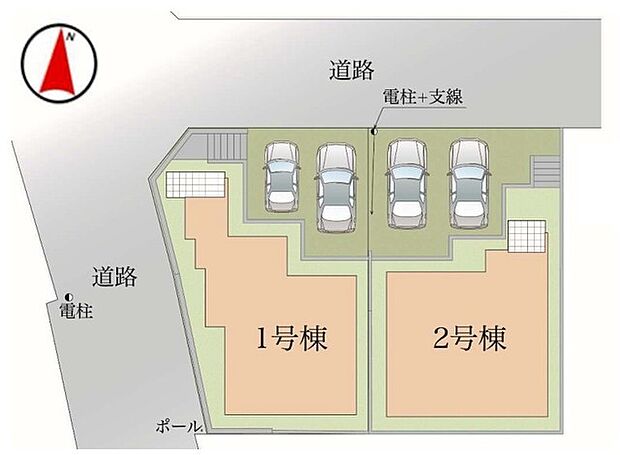 ～カースペース2台以上確保～ ・各棟カースペースが2台以上ございますので、車通勤の方にもお勧めのプランとなっております。 ・余裕の敷地で余裕のある新生活をお過ごしいただけます。 
