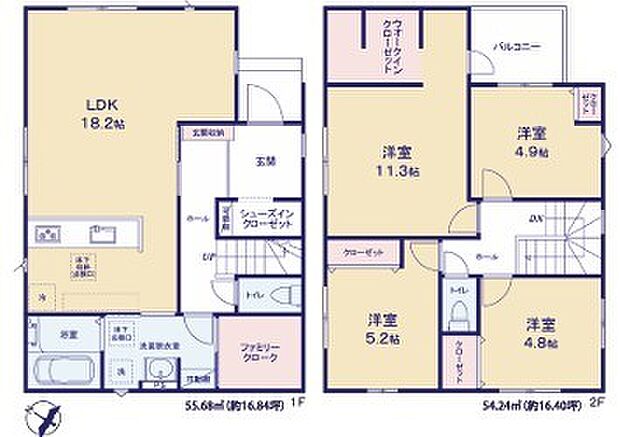 ～収納豊富なプランを採用～ ・ウォークインクローゼット、シューズインクロークなど収納豊富なプランを採用。 ・今のお住まいと収納力をぜひ比較してみてください。 