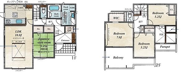 ~収納豊富なプランを採用~ ・ウォークインクローゼット、シューズインクロークなど収納豊富なプランを採用。 ・今のお住まいと収納力をぜひ比較してみてください。