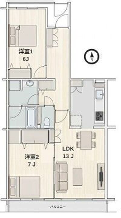 ~南向きのLDKプラン~ ・ご家族で過ごすLDKを南向きとする事で穏やかな陽の入る空間に。 ・やはり陽当りの良いリビングというのは魅力的ですね。