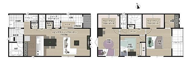 ～書斎のあるお住まい～ ・今の時代に嬉しい「テレワーク」にも便利なをご用意。スタディカウンター付きです。 ・もちろんお子様の勉強部屋、追加の収納としてのご利用も可能です。