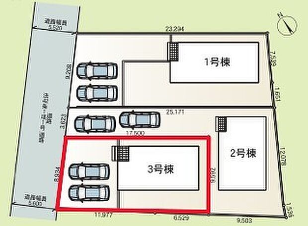 ～カースペース2台以上確保～ ・各棟カースペースが2台以上ございますので、車通勤の方にもお勧めのプランとなっております。 ・余裕の敷地で余裕のある新生活をお過ごしいただけます。 