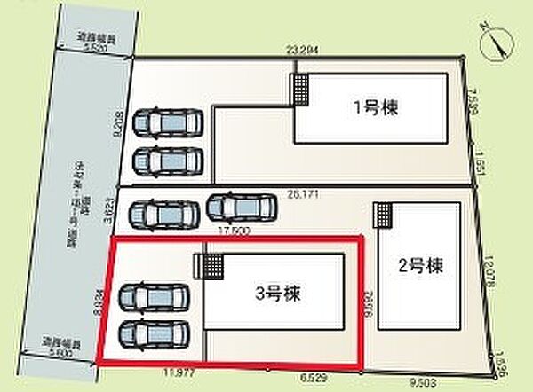 ～カースペース2台以上確保～ ・各棟カースペースが2台以上ございますので、車通勤の方にもお勧めのプランとなっております。 ・余裕の敷地で余裕のある新生活をお過ごしいただけます。