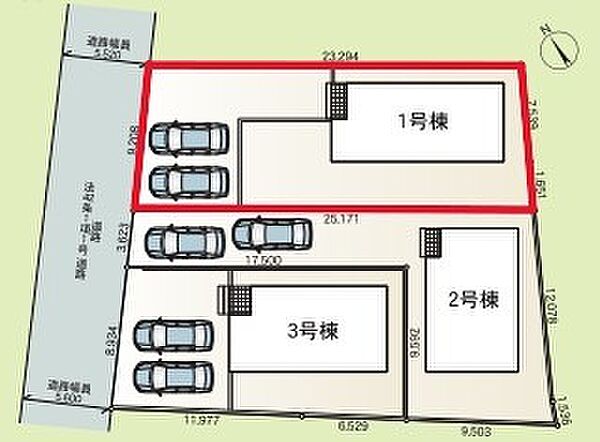 ～カースペース2台以上確保～ ・各棟カースペースが2台以上ございますので、車通勤の方にもお勧めのプランとなっております。 ・余裕の敷地で余裕のある新生活をお過ごしいただけます。