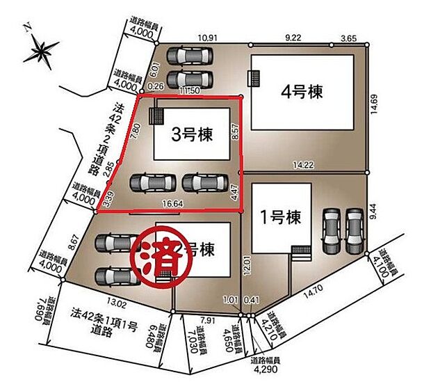~カースペース2台確保~ ・各棟カースペースが2台ございますので、車通勤の方にもお勧めのプランとなっております。 ・余裕の敷地で余裕のある新生活をお過ごしいただけます。