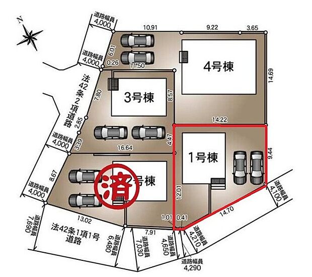~カースペース2台確保~ ・各棟カースペースが2台ございますので、車通勤の方にもお勧めのプランとなっております。 ・余裕の敷地で余裕のある新生活をお過ごしいただけます。