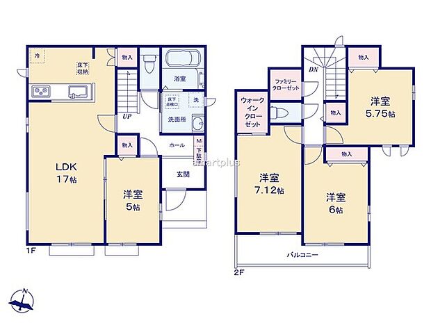 ~収納豊富なプランを採用~ ・ウォークインクローゼット、ファミリークロークなど収納豊富なプランを採用。 ・今のお住まいと収納力をぜひ比較してみてください。