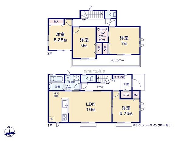 ～収納豊富なプランを採用～ ・ウォークインクローゼット、シューズインクロークなど収納豊富なプランを採用。 ・今のお住まいと収納力をぜひ比較してみてください。 
