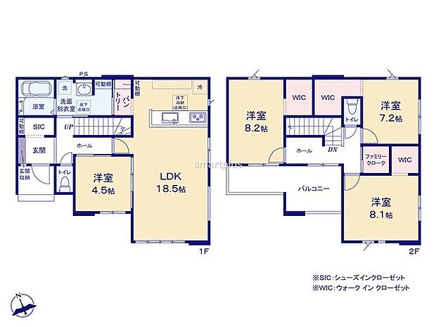 ~収納豊富なプランを採用~ ・ウォークインクローゼット、シューズインクロークなど収納豊富なプランを採用。 ・今のお住まいと収納力をぜひ比較してみてください。