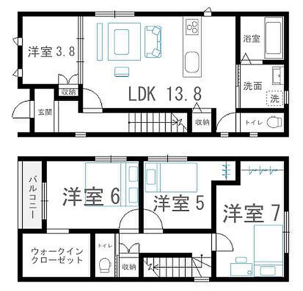 4LDK+ウォークインクローゼット