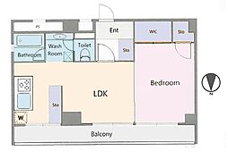 カーサ新宿 1SLDKの間取図画像