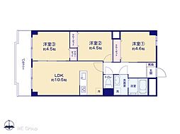 ジョリーメゾンヌベル下落合 3LDKの間取図画像