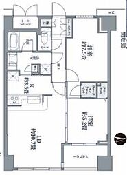 東新宿レジデンシャルタワー 2LDKの間取図画像